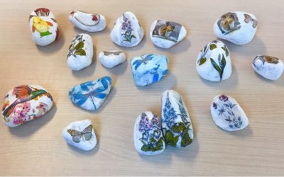 Creatieve salon met stenen versieren